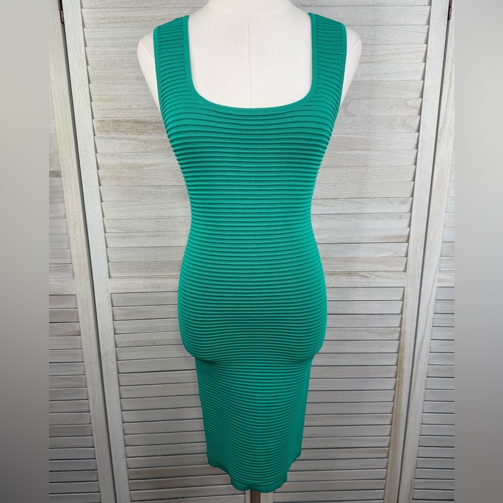 TORN by RONNY KOBO Sexy Ribbed Bodycon Dress Green-XS